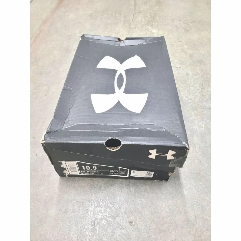 New! UNDER ARMOUR Men's Essential Sneakers Running Athletic Shoe Black Blue 10.5